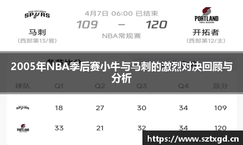 2005年NBA季后赛小牛与马刺的激烈对决回顾与分析